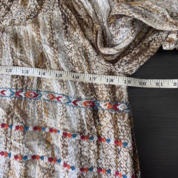 Savanna Jane Top Women Large Embroidered Southwest Boho Western Metallic Shimmer - Picture 10 of 12